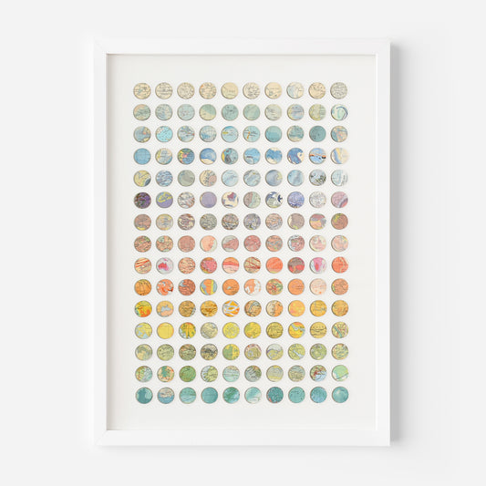 Custom Made One Hundred and Fifty Rainbow Map Dots Collage