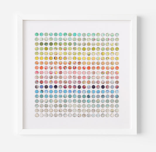 Three Hundred and Twenty Four Rainbow Map Dots Collage