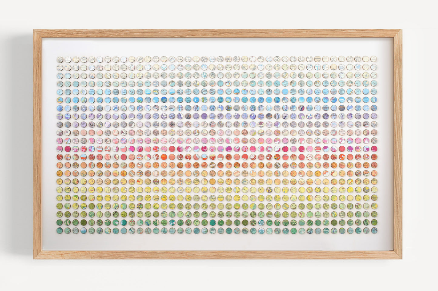 Eight Hundred and Eighty Map Dots Rainbow Collage, Landscape