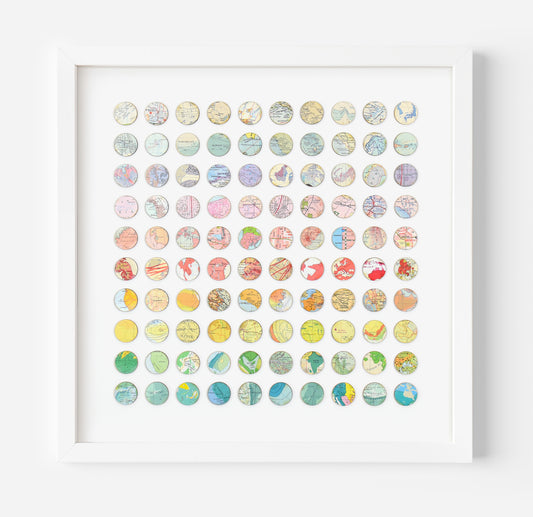 Amelia Coward 100 rainbow dots artwork