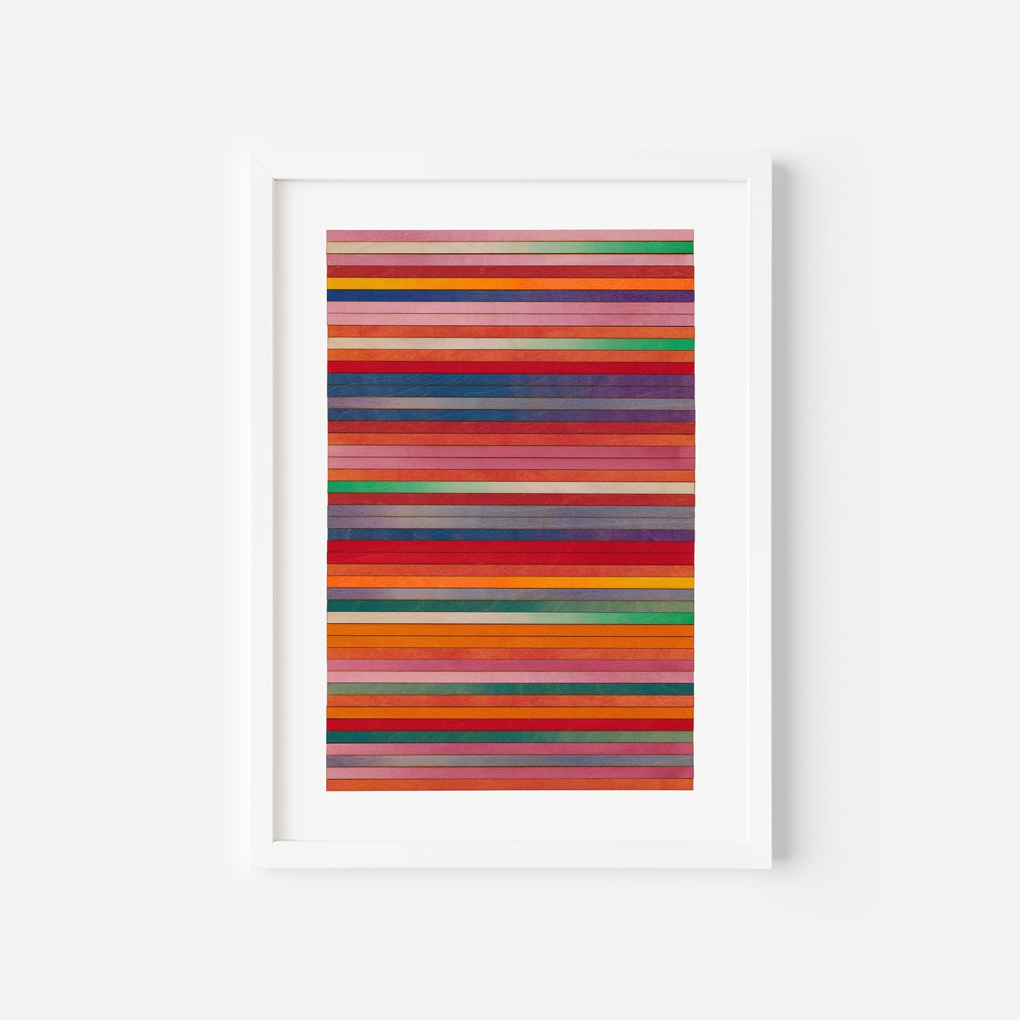 Orange Red Stripe Colour Study Print