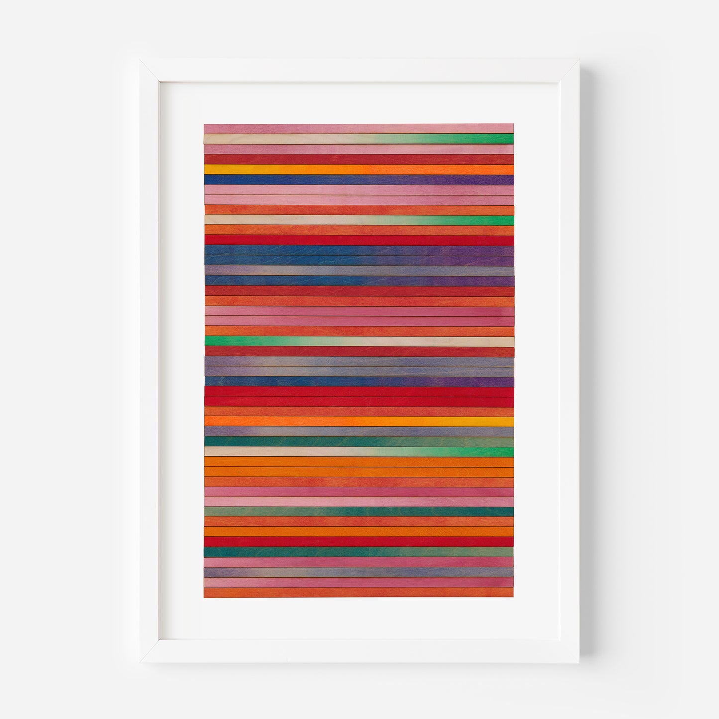 Orange Red Stripe Colour Study Print