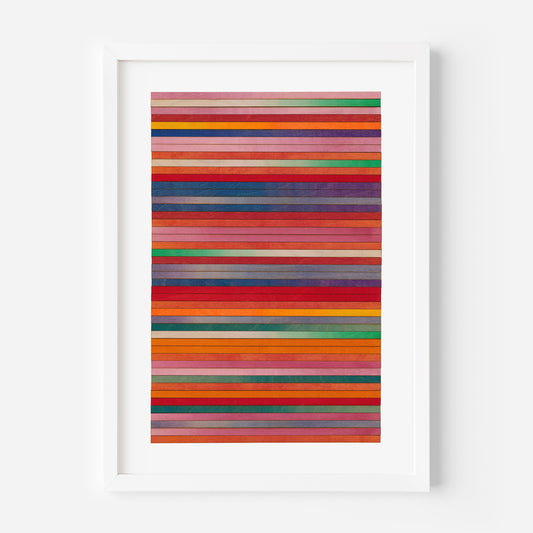 Orange Red Stripe Colour Study Print