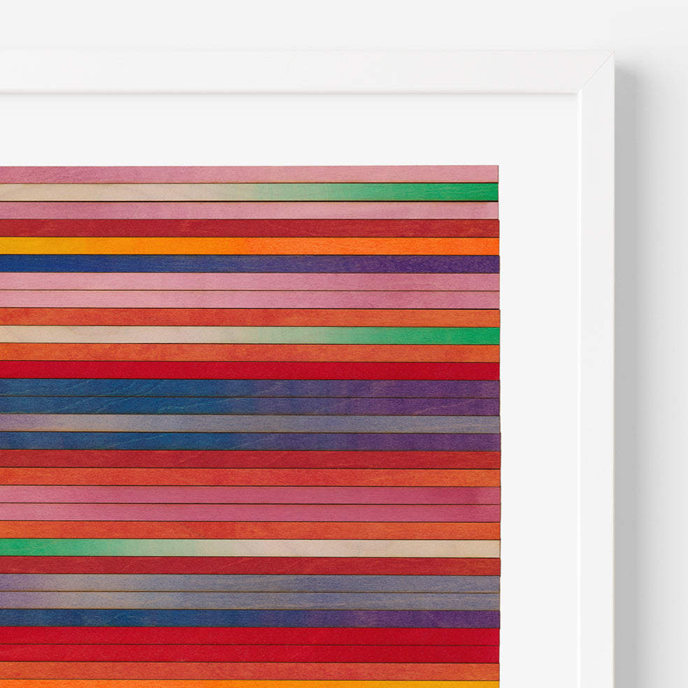 Orange Red Stripe Colour Study Print