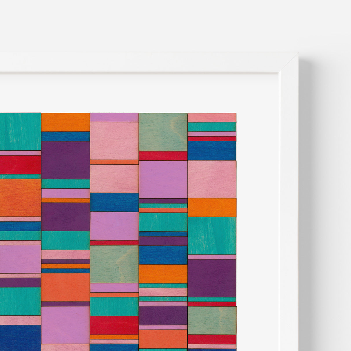Intersecting Stripe Block Colour Study Print