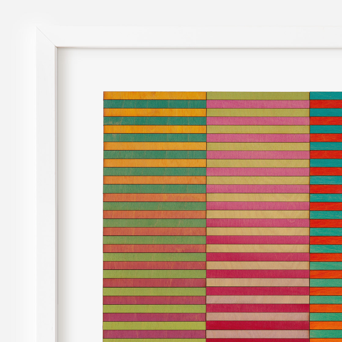 Purple Red Stripe Colour Study Print