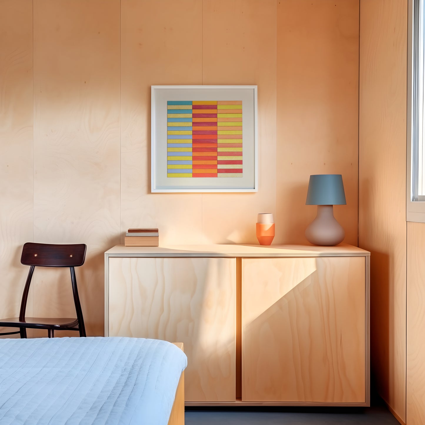 Orange and Blue Stripe Colour Study Painting