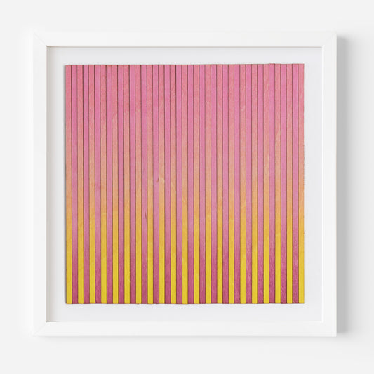 Narrow Stripe Colour Study Painting, Yellow and Pink