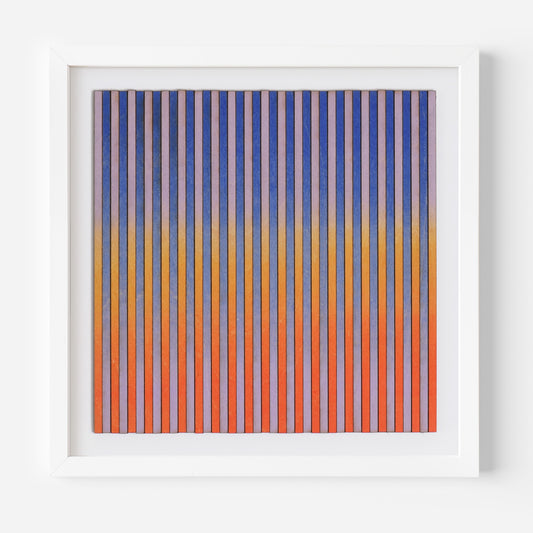 Narrow Stripe Colour Study Painting, Blue and Red