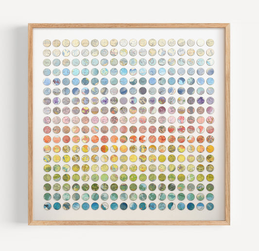 Three Hundred and Twenty Four World Map Dots Rainbow