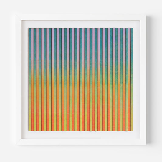 Narrow Stripe Colour Study Painting, Orange and Violet