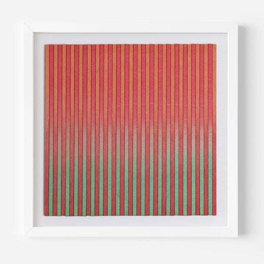 Narrow Stripe Colour Study Painting, Red and Green