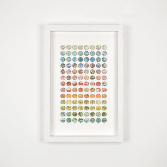 One Hundred and Four London Map Dots Rainbow Collage