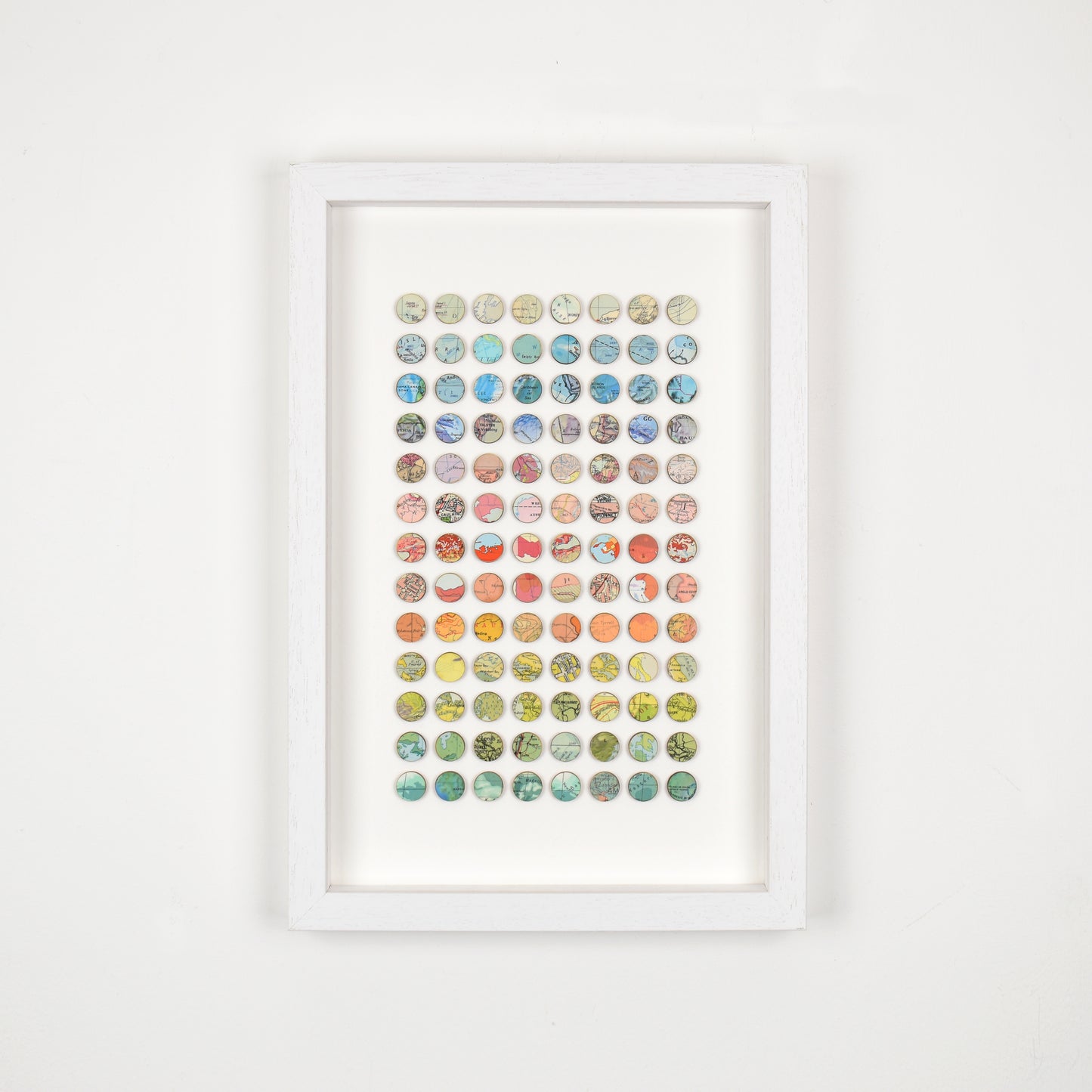 One Hundred and Four World Map Dots Rainbow Collage