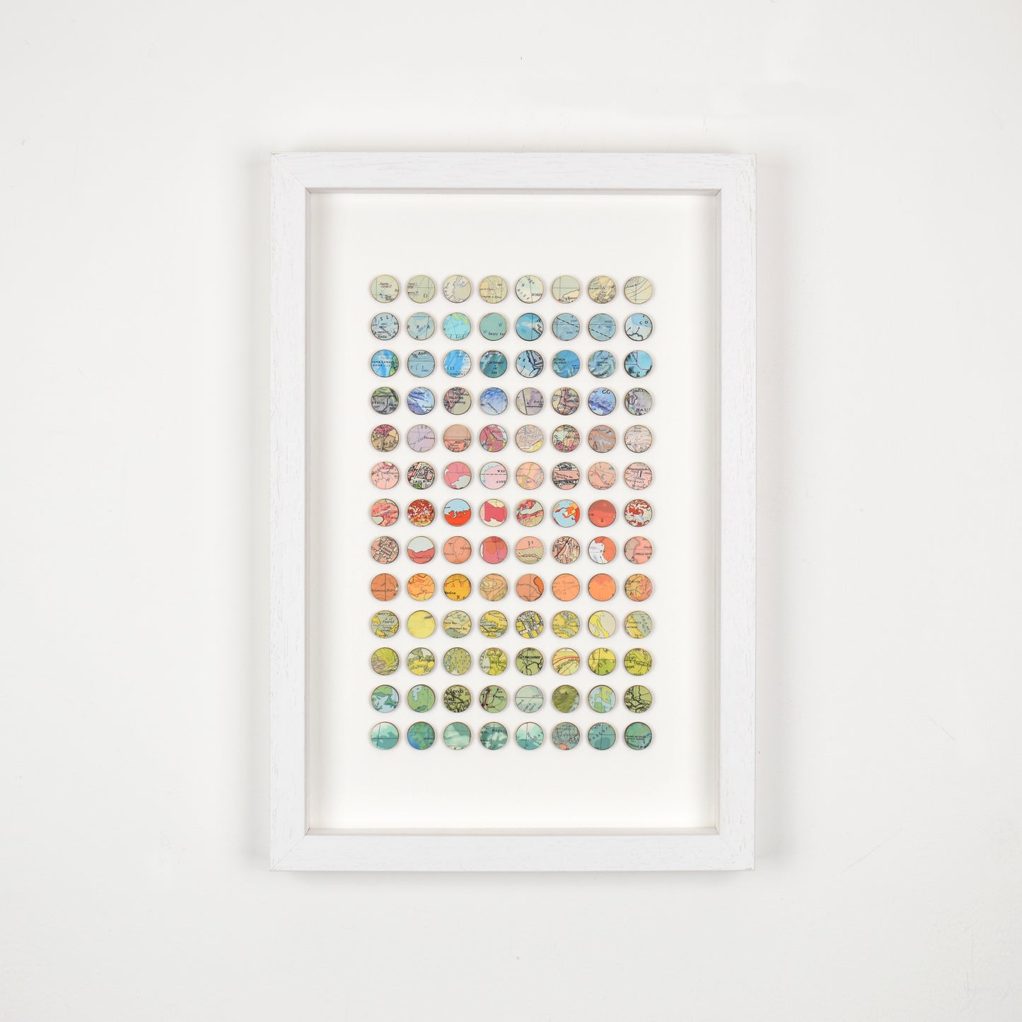 One Hundred and Four London Map Dots Rainbow Collage