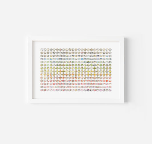 Three Hundred and Twenty Two London Map Dots Rainbow Collage