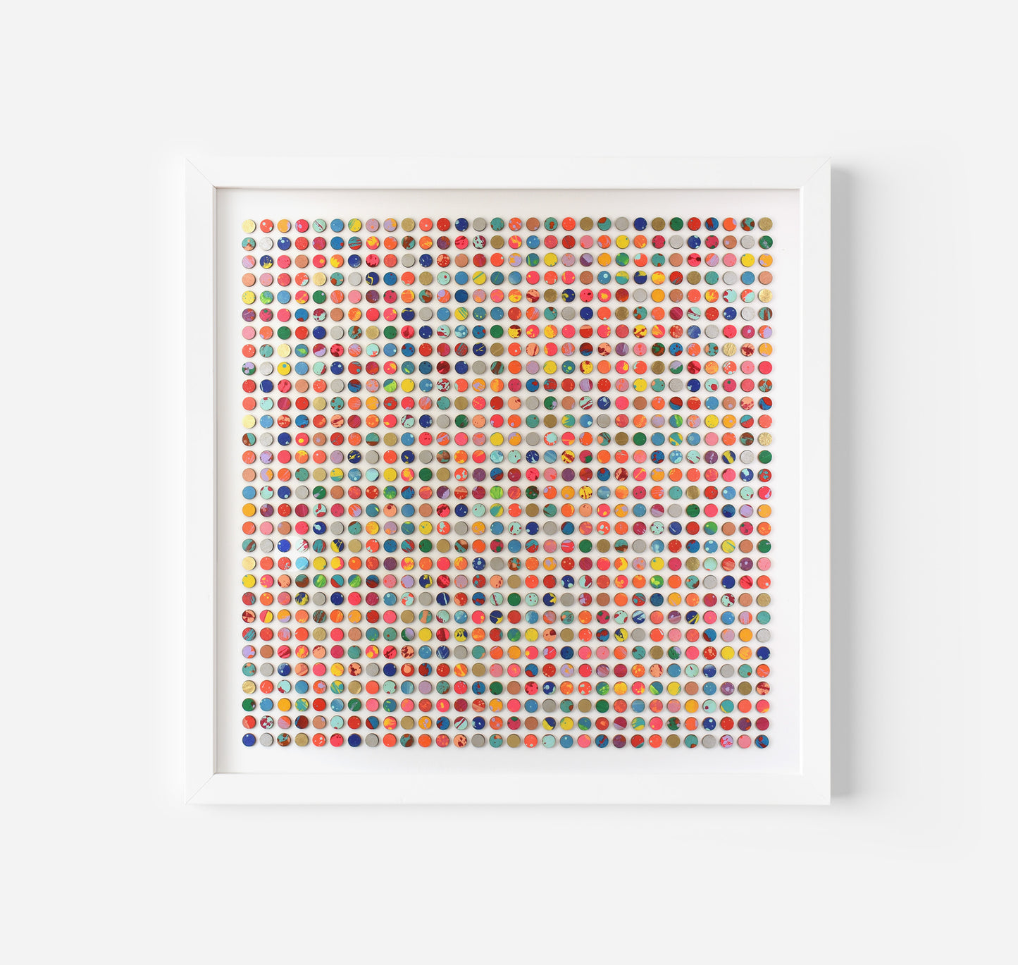 Nine Hundred Splash Dots Painting With Gold Leaf