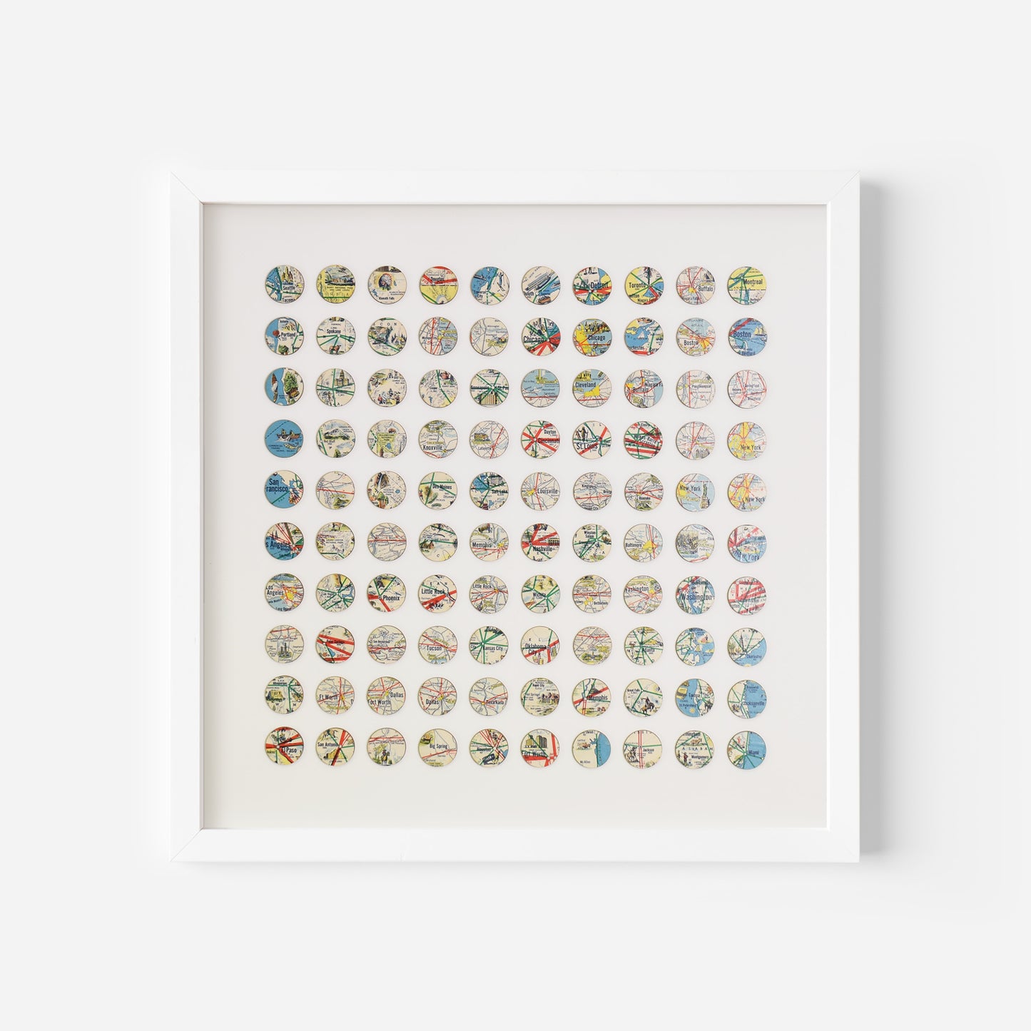 One Hundred Continuous USA Dots Collage