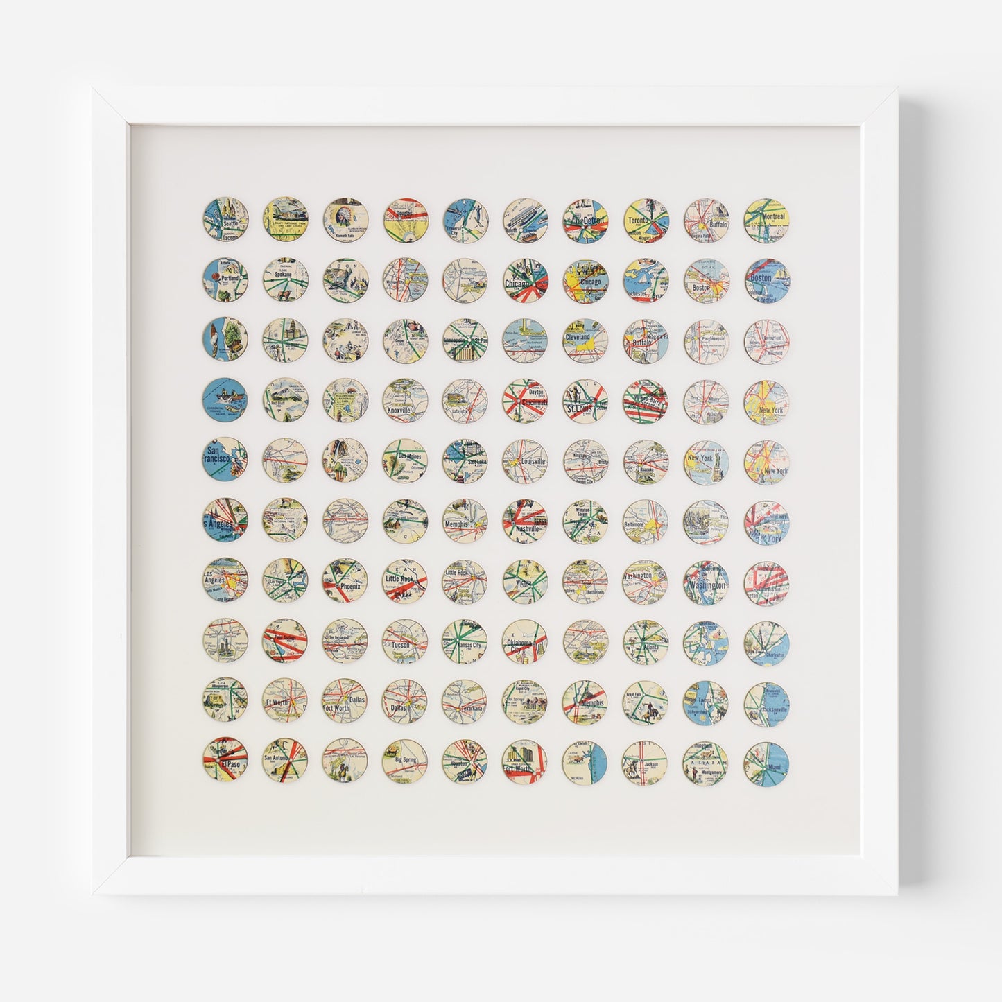 One Hundred Continuous USA Dots Collage