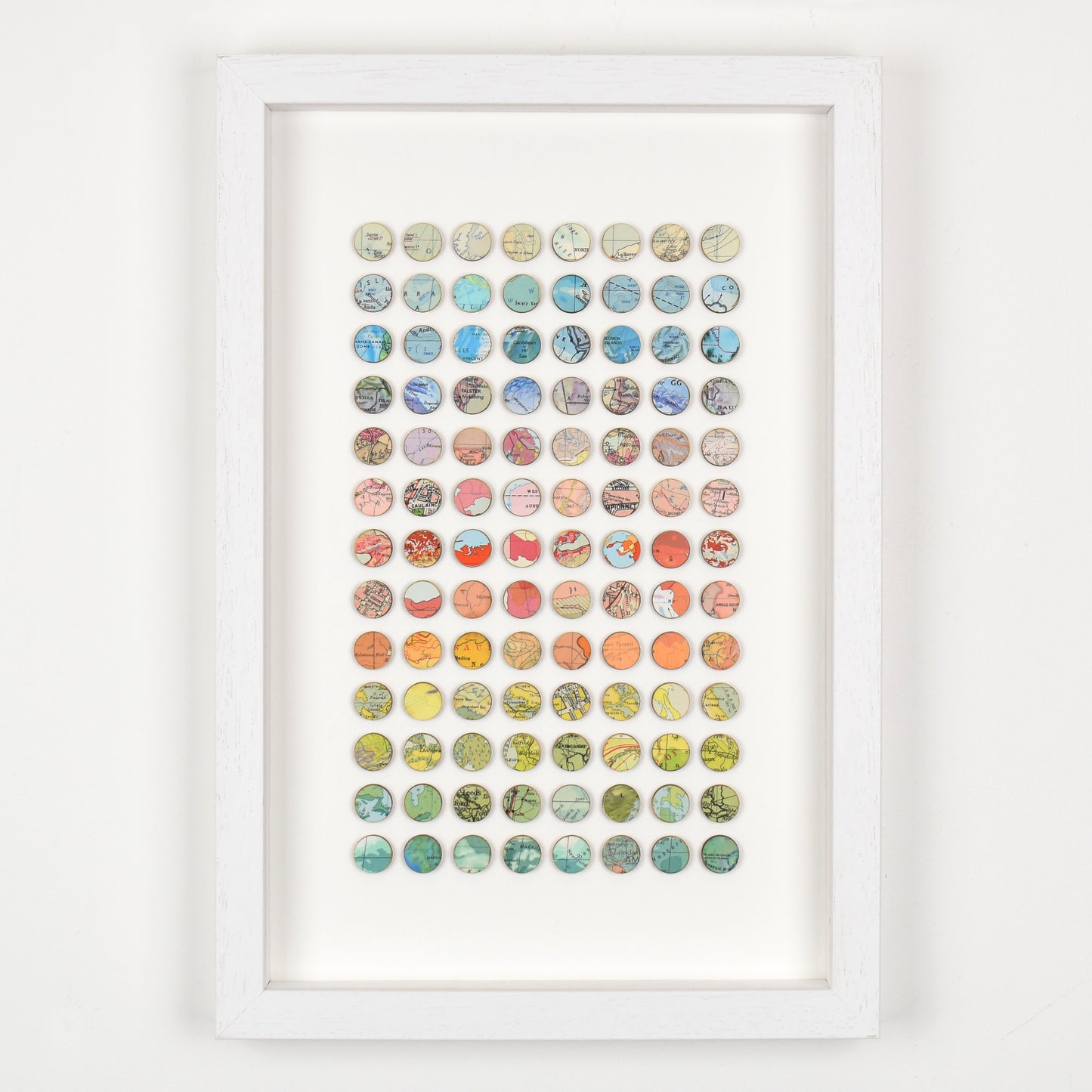 One Hundred and Four London Map Dots Rainbow Collage