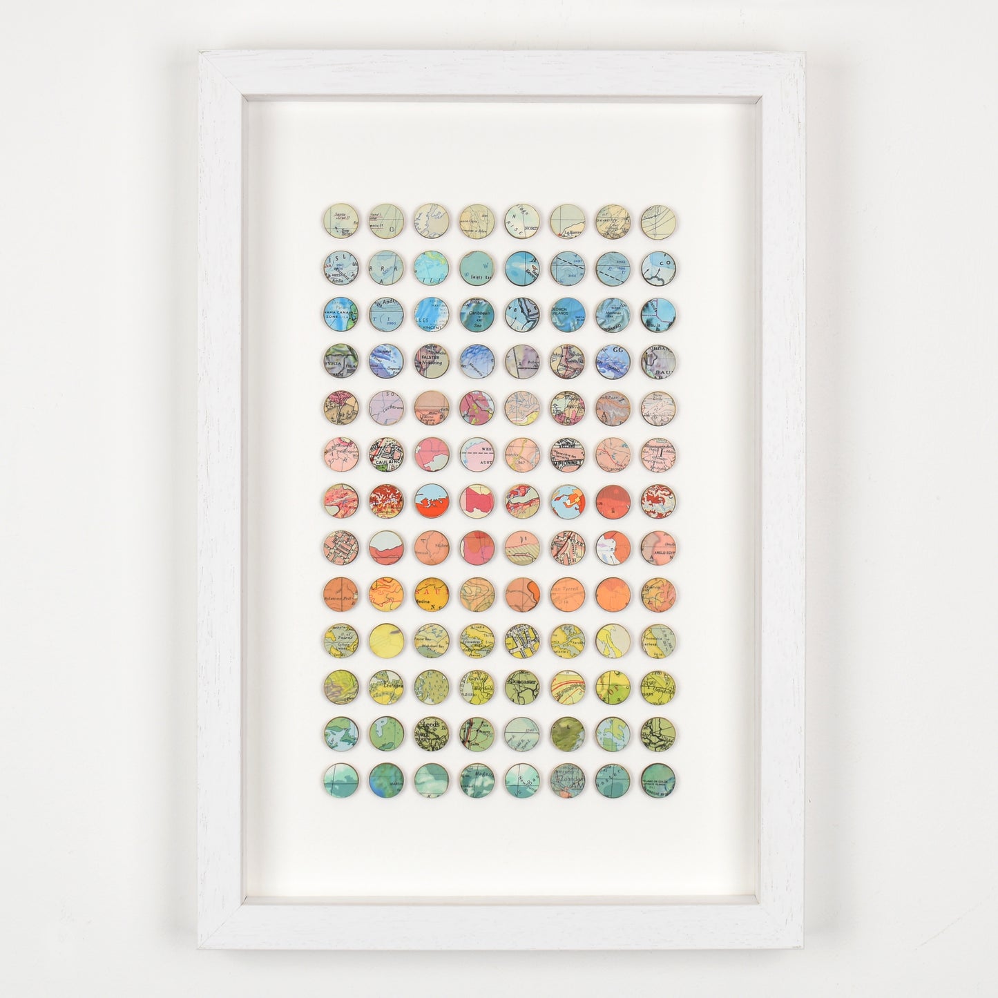 One Hundred and Four World Map Dots Rainbow Collage