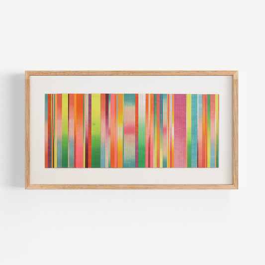 Irregular Stripe Colour Study Painting, Landscape Red Ombre