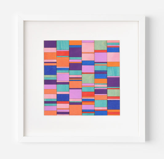 Intersecting Stripe Block Colour Study Painting