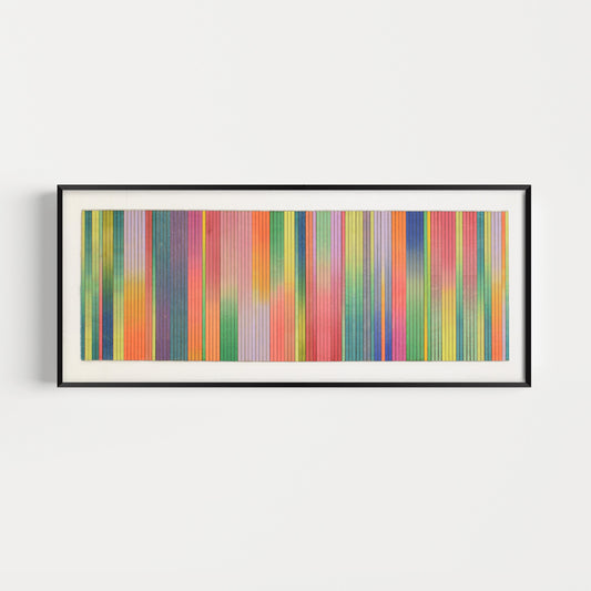 Irregular Narrow Stripe Colour Study Painting, Landscape Ombre