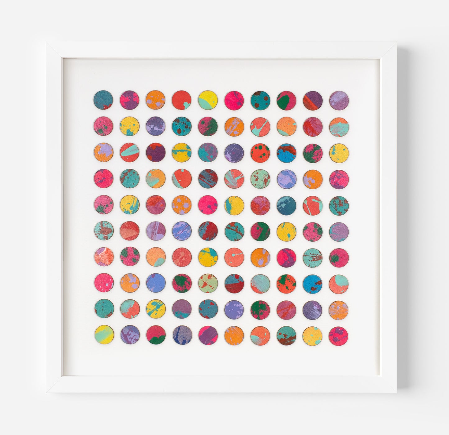 One Hundred Splash Dots Painting, Lavender