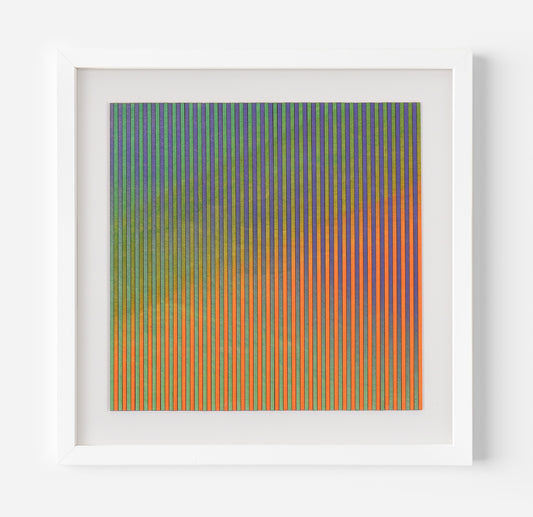 Narrow Stripe Colour Study Painting, Orange and Green