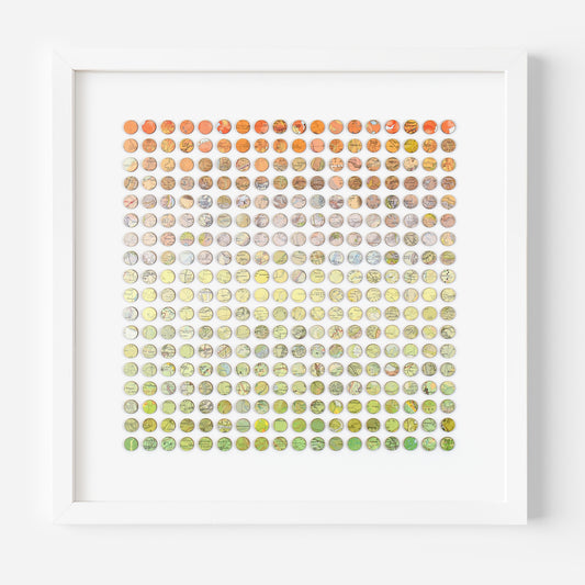 Three Hundred and Twenty Four Green to Orange Map Dots Collage