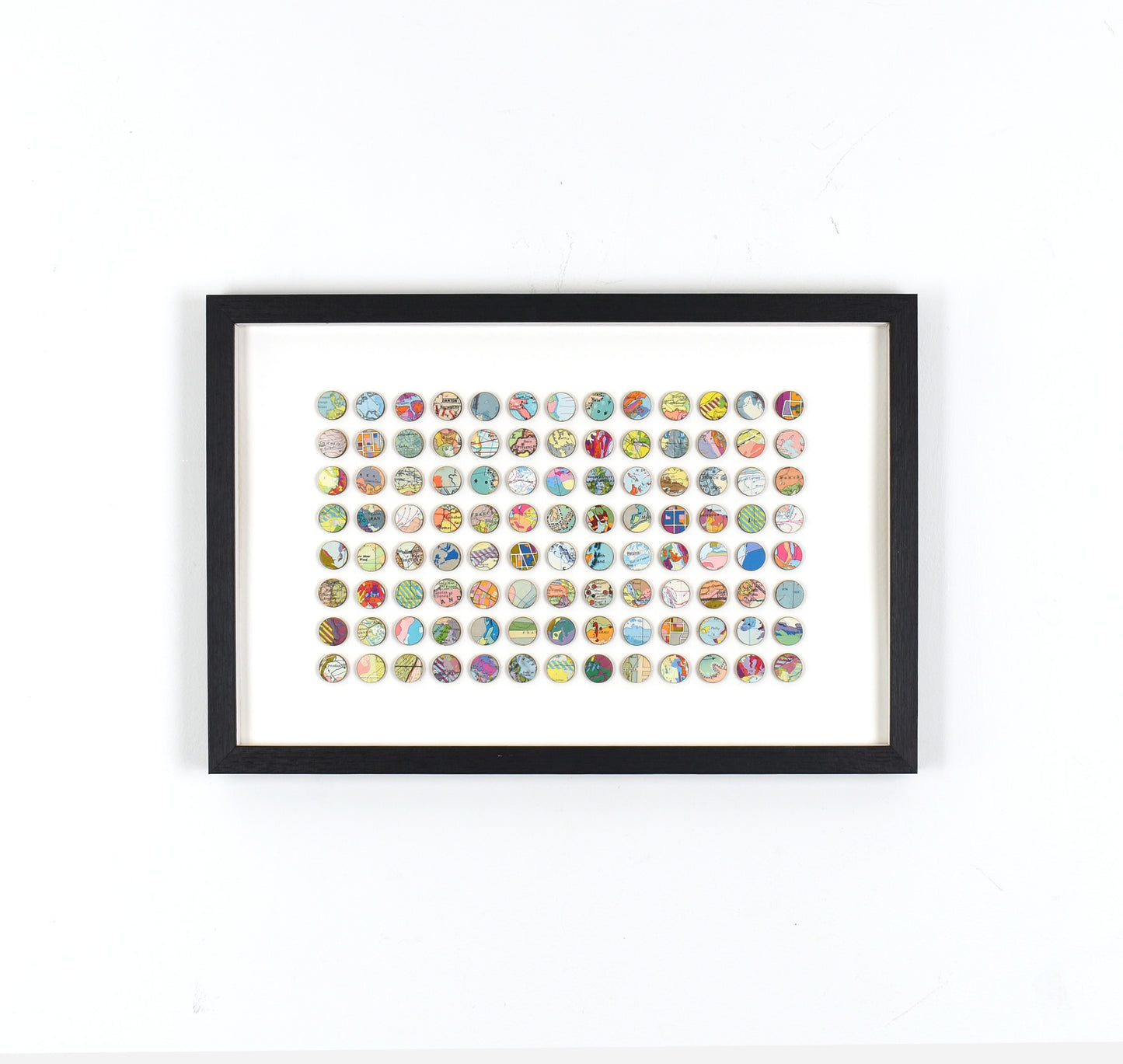 One Hundred and Four World Map Dots Collage