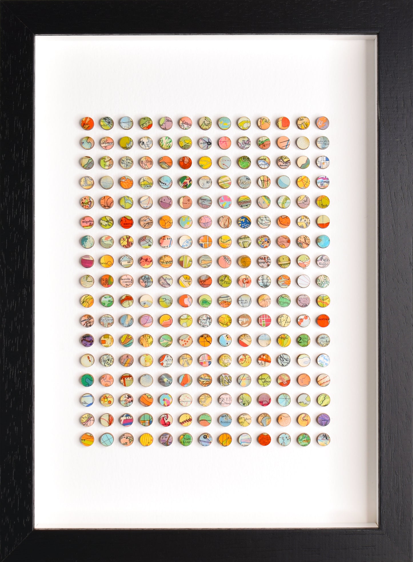 Two Hundred and Twenty One Miniature World Map Dots Collage