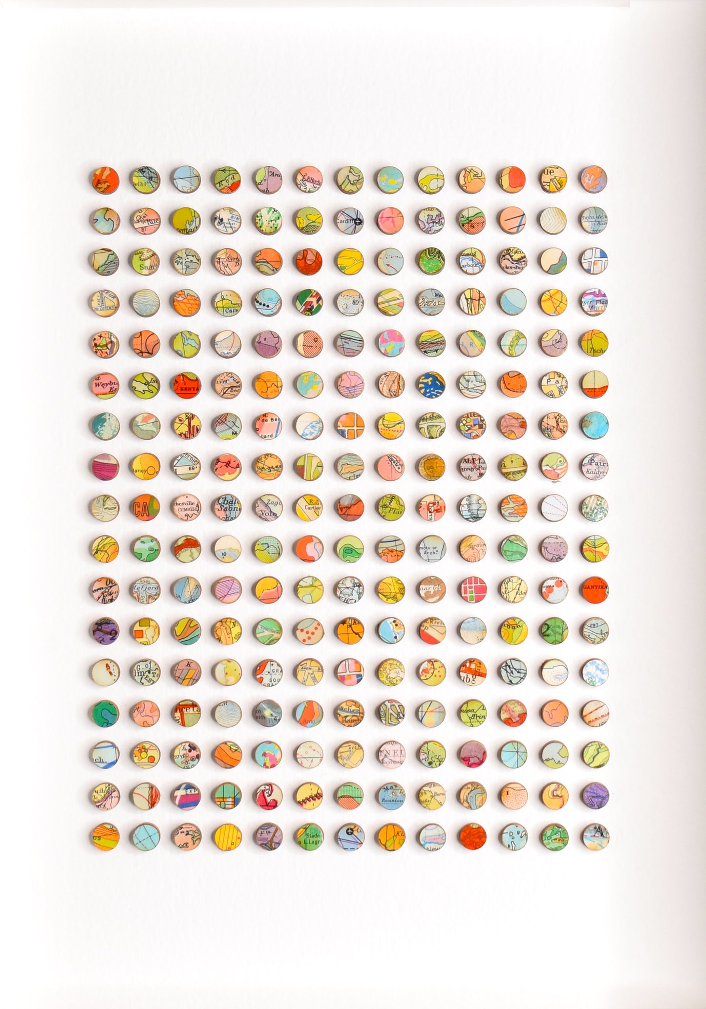 Two Hundred and Twenty One Miniature World Map Dots Collage
