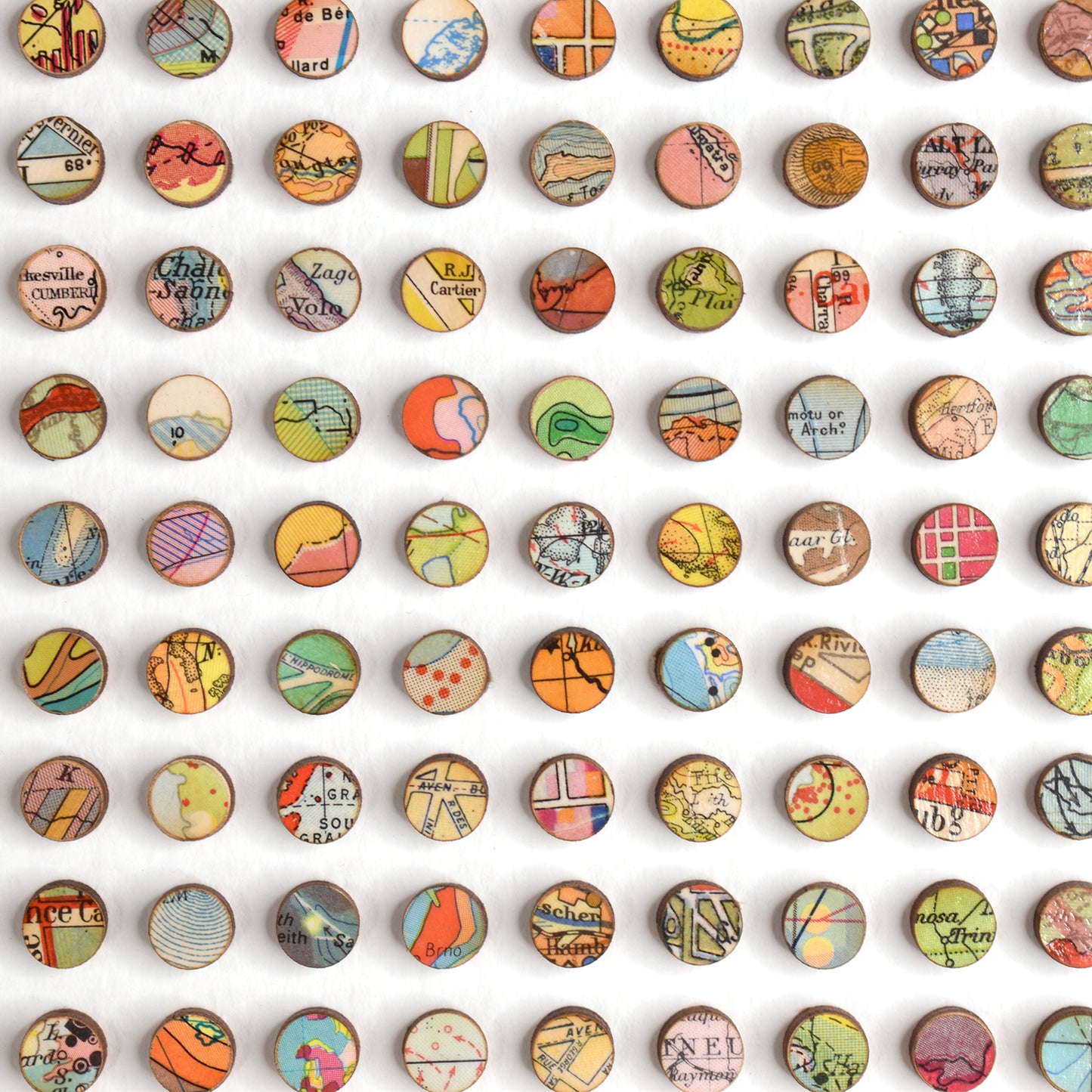 Two Hundred and Twenty One Miniature World Map Dots Collage